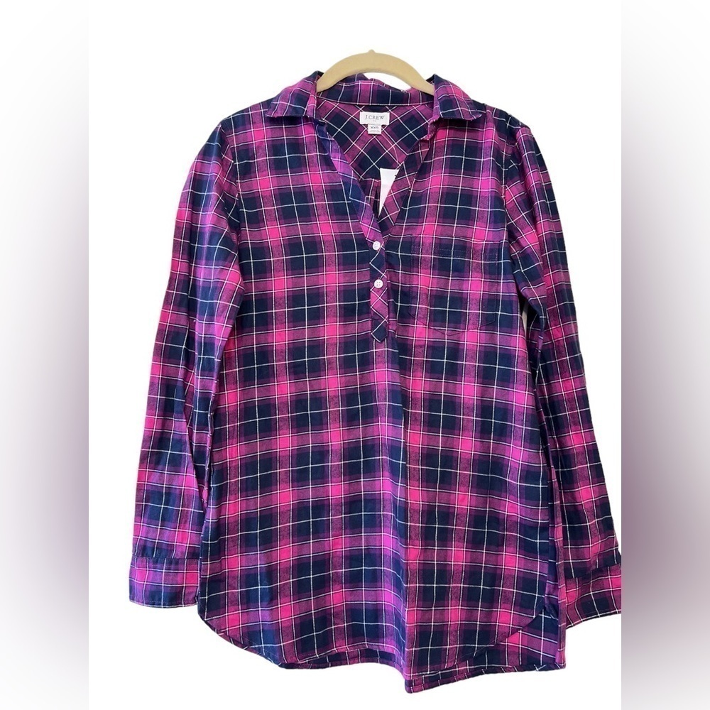 J Crew Flannel Tunic Top size XXS